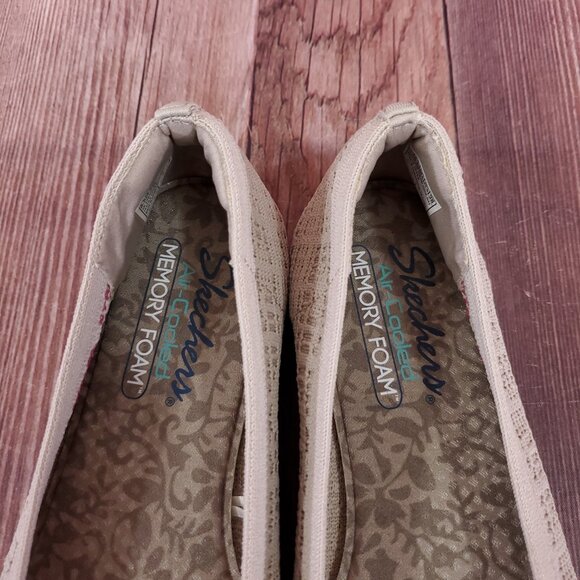 Skechers Cleo Point Toe Ballet Flats Womens Size 8.5 Knit Slip On Natural 158308 - Picture 7 of 15